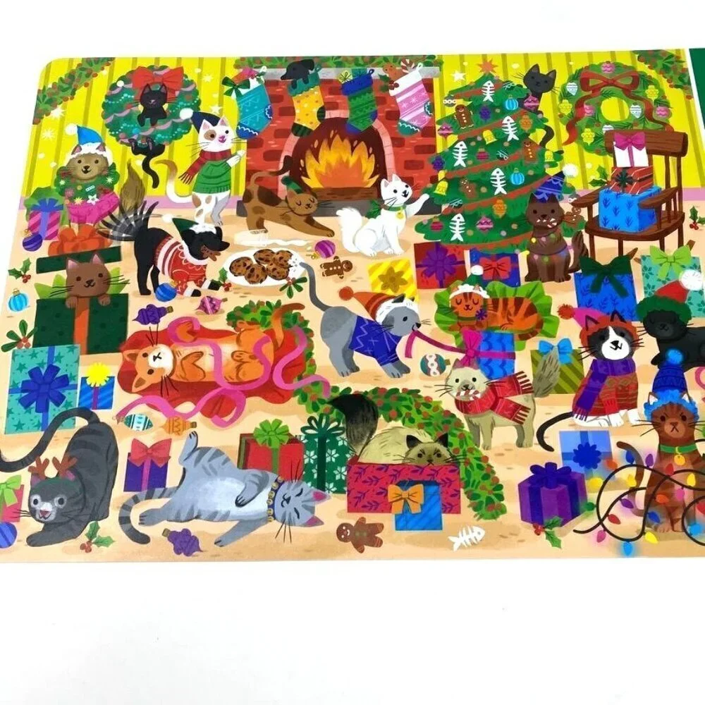 Crocodile Creek Holiday Double Sided Activity Placemats Holiday Cats/ Dinosaurs